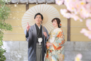 屋内庭園で桜と一緒に撮りませんか♪