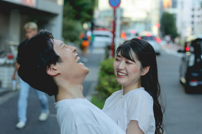 場所探してる時に二人が楽しそうに遊んでいたので。