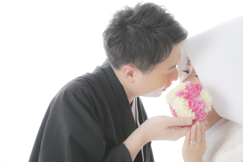 和装の手毬ブーケを使って