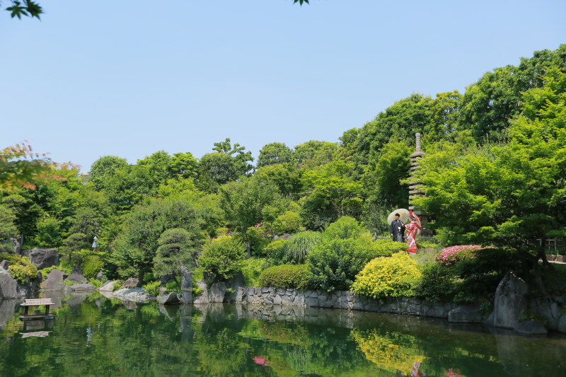 目白の庭園にて