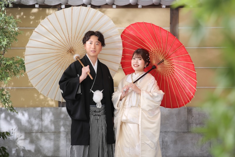 屋内庭園スタジオで和装フォト♡