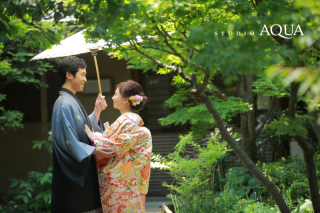 自然の中で相合傘