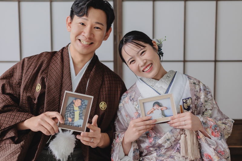 子供の頃の写真と一緒に