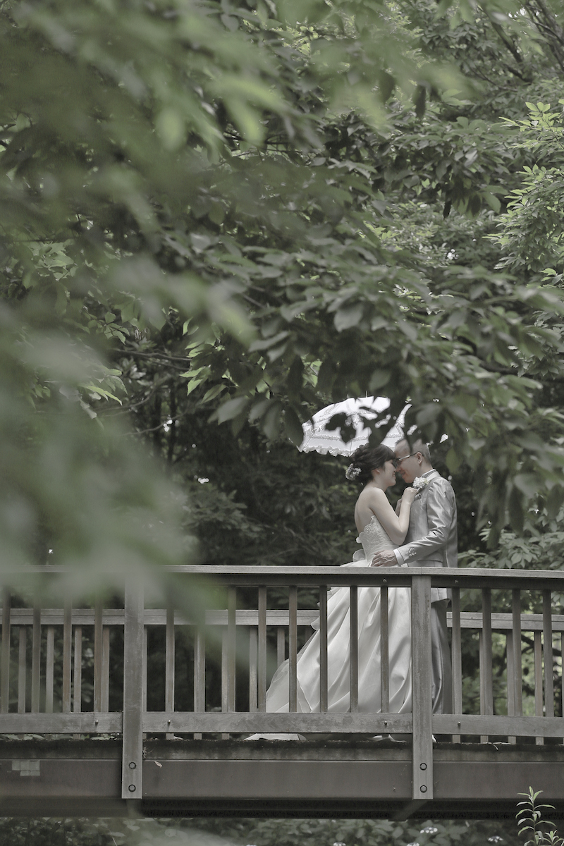 『洋傘＋隙間から』