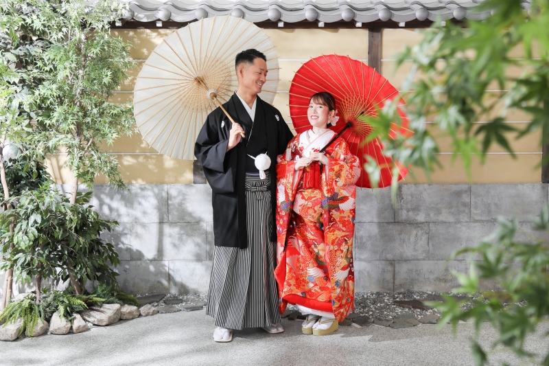 和傘を使って！