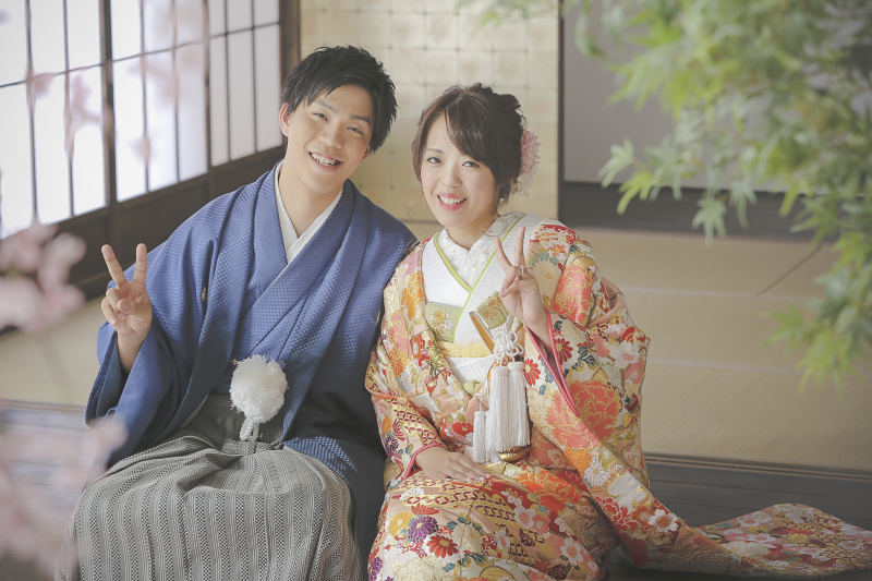和装庭園でカジュアルフォト♪
