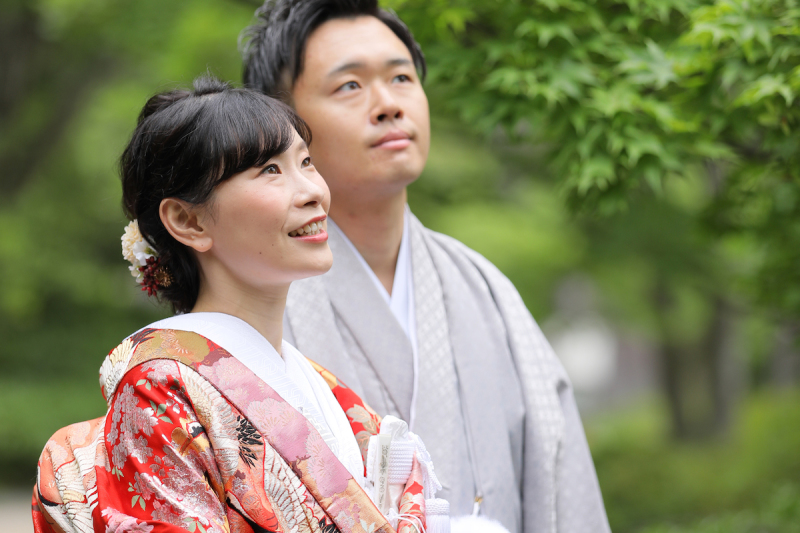 見上げるお二人