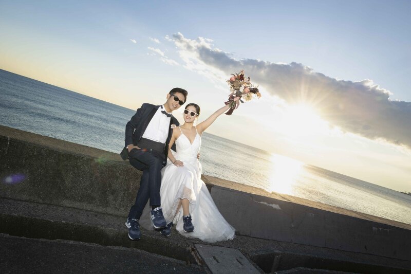 お揃いのシューズと一緒に