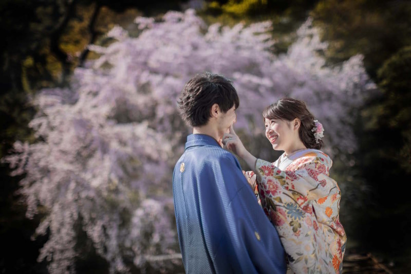 桜を目の前にして自然と溢れ出る笑み