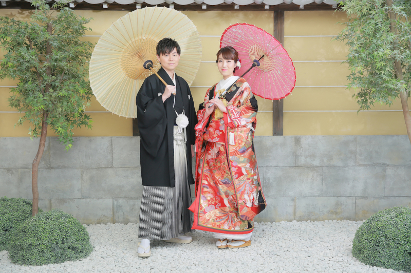 番傘とお二人。