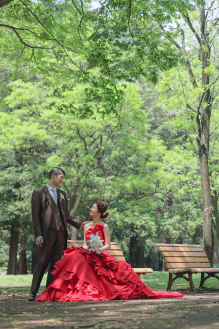 【素敵でエレガントなおふたり】代々木公園 + スタジオ　ドレス2着22