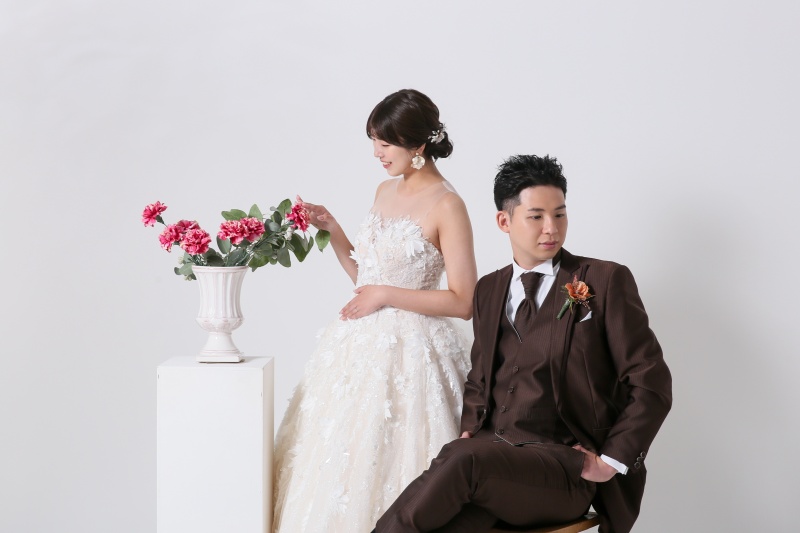 洋装をスタジオで♪