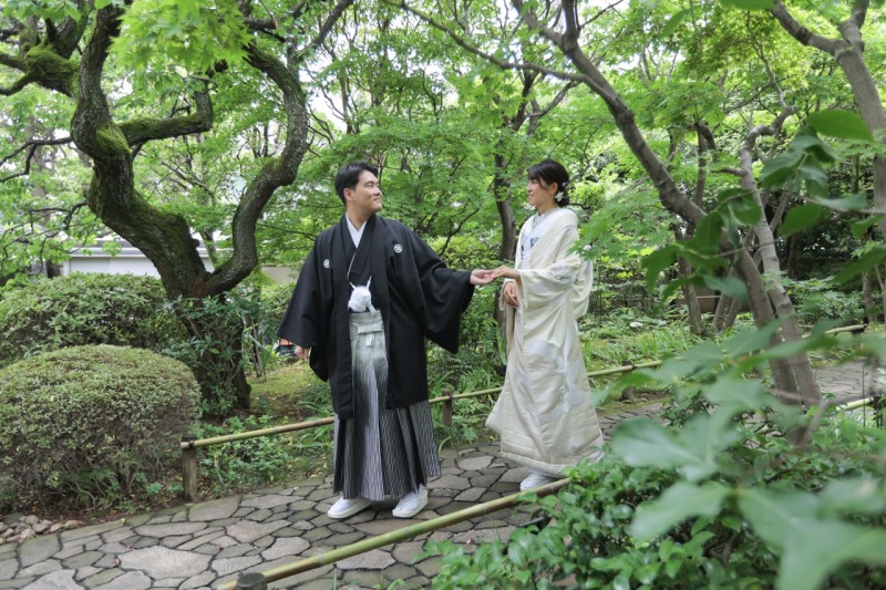 お庭の撮影スタート