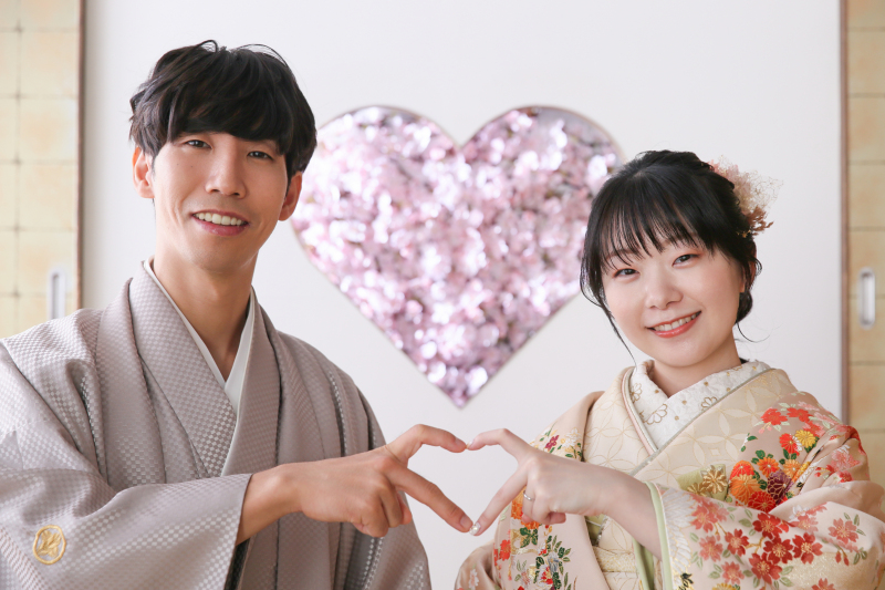 桜のハートで可愛らしく♡