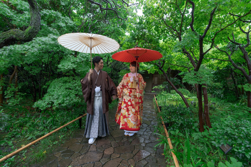 雨でも大丈夫!目白庭園和装ロケーション!
