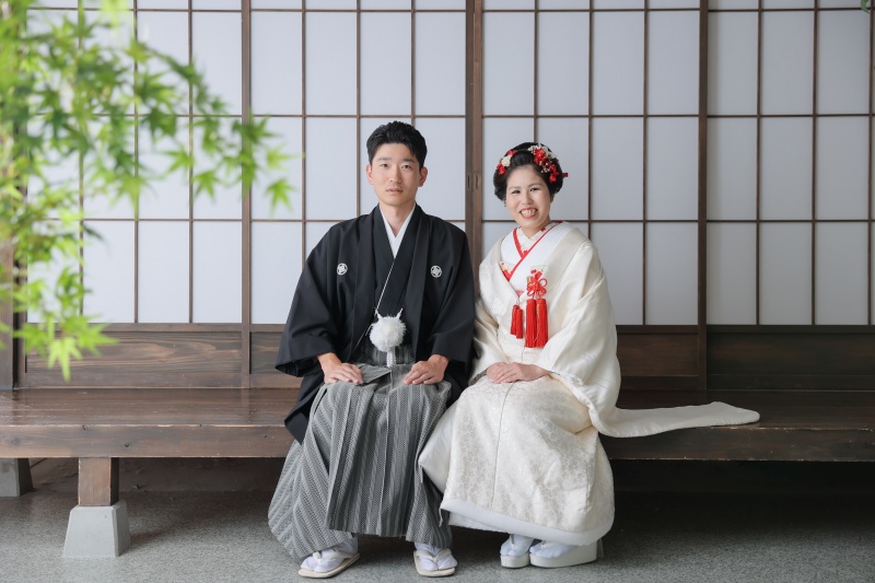 縁側に座っての撮影