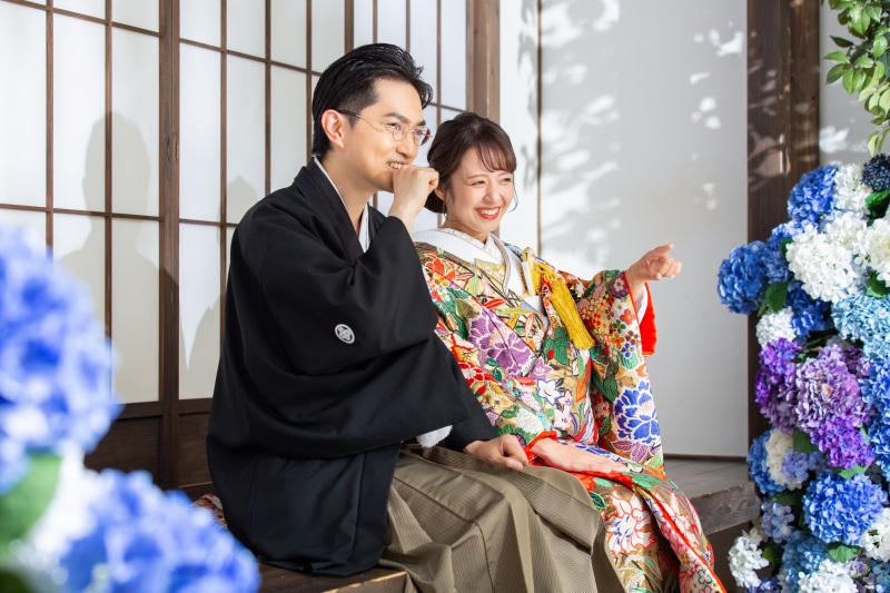 紫陽花も一緒に