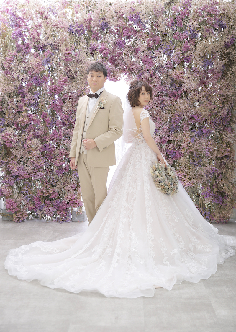 ドライフラワーの壁