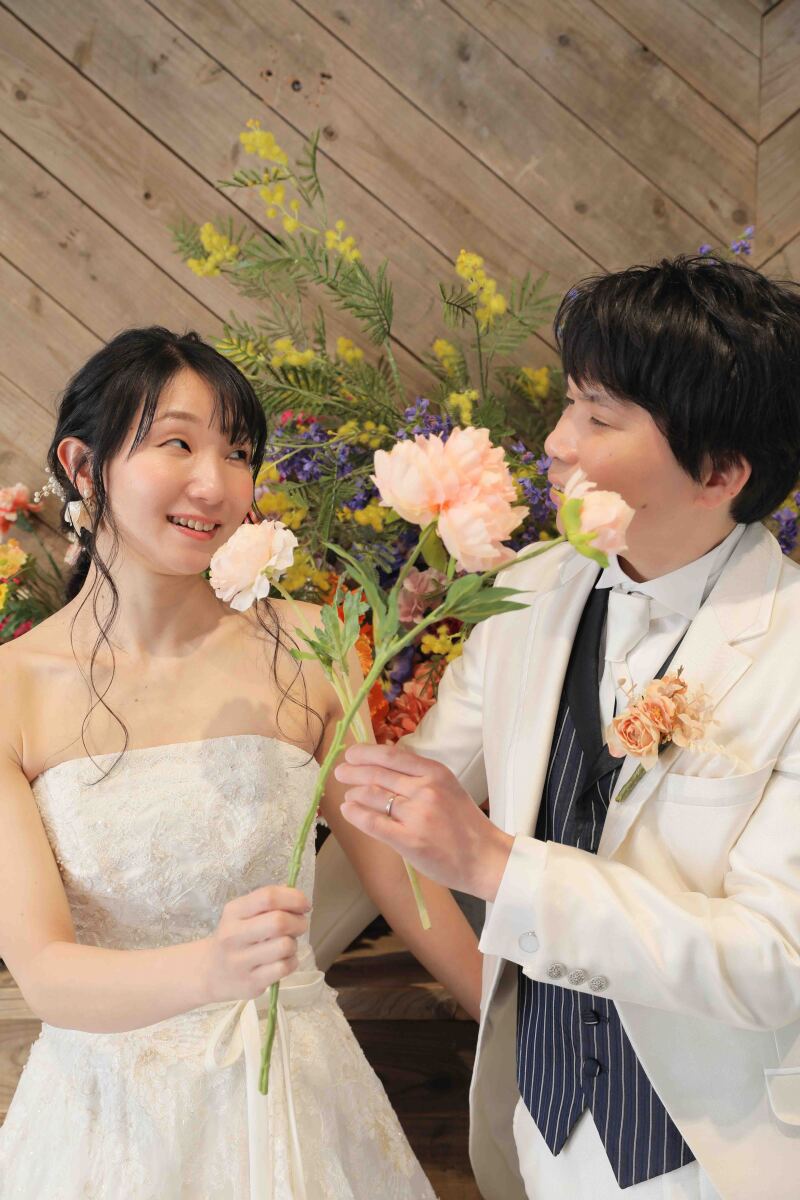 選んだお花を使って