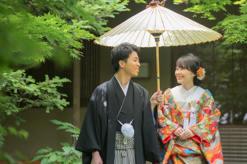 庭園でデート
