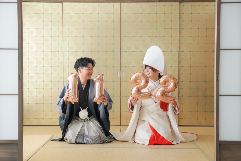 小物のお持ち込みで楽しく!屋内庭園スタジオ