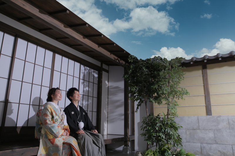 スタジオ撮影でも空と一緒に