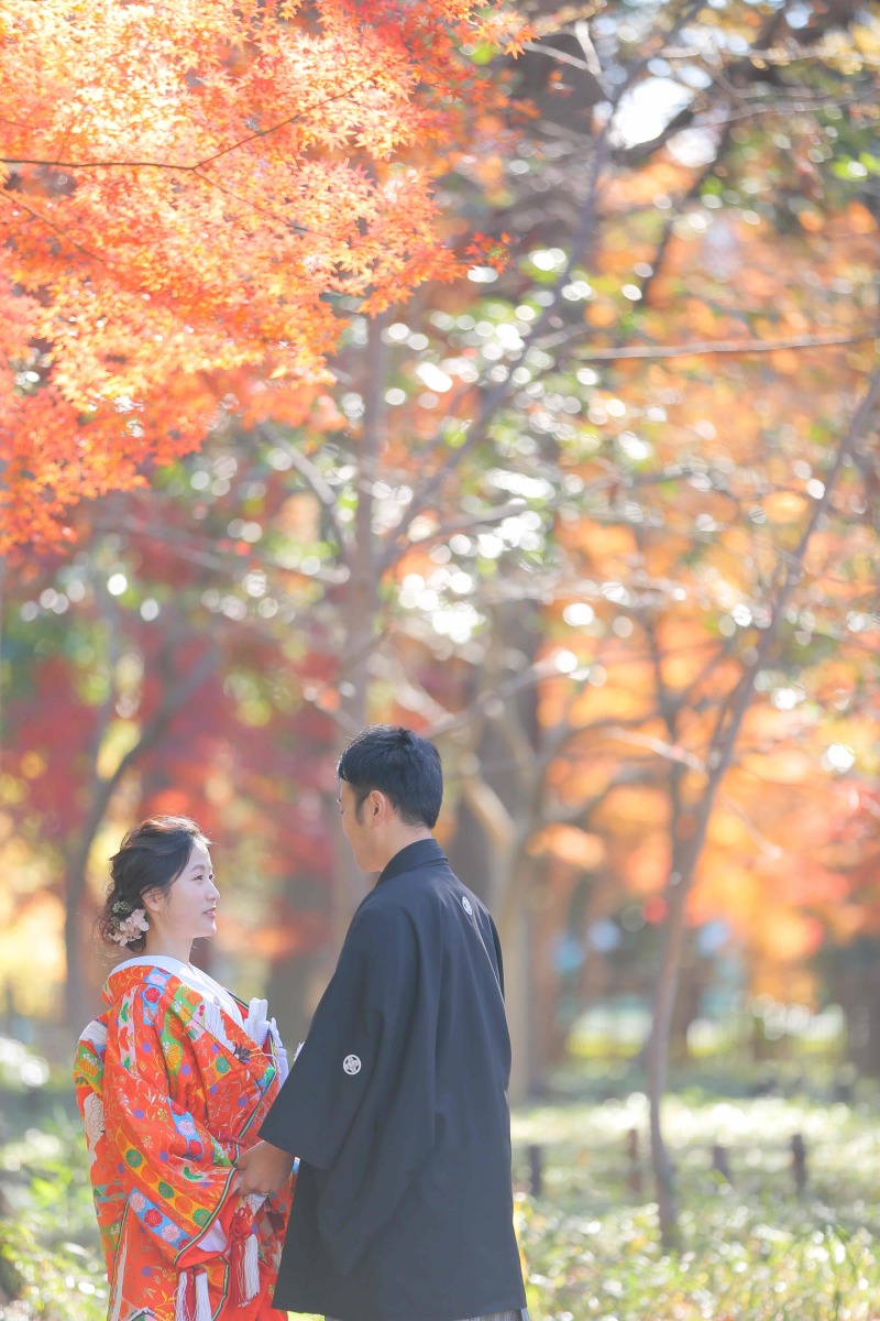蘆花恒春園で紅葉。