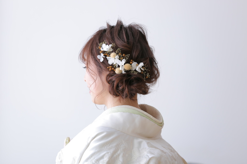NEWドライフラワーの髪飾り
