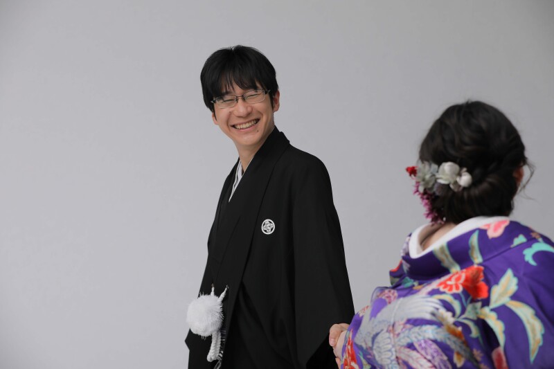 和装のスタジオでも2人らしさを大切に