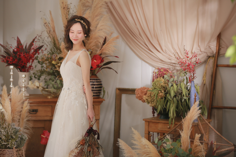 ドライフラワーと生花で