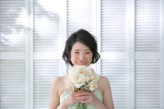 グリーンのカラードレス♡