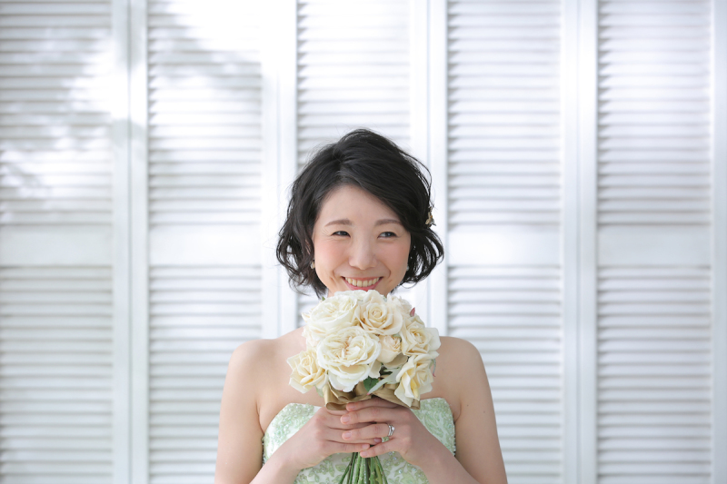 グリーンのカラードレス♡