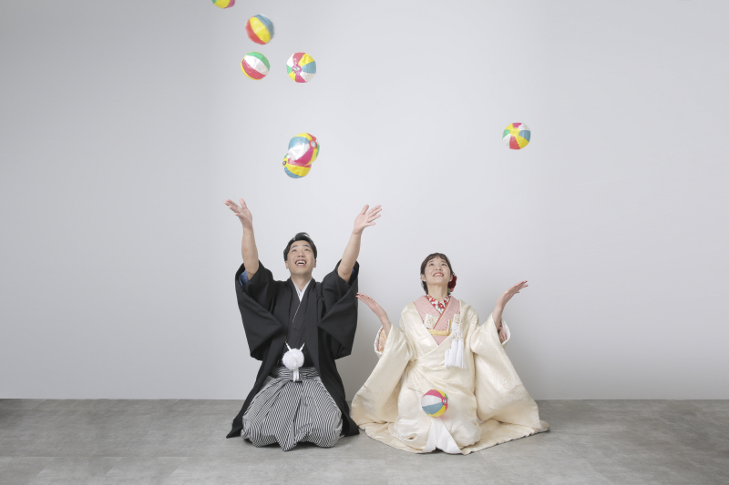 紙風船と一緒に