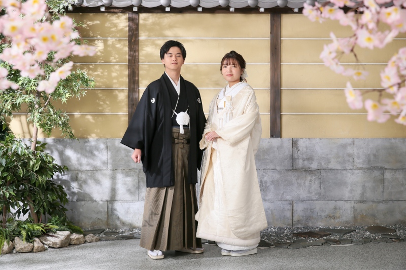 お庭でも立ち姿のお写真を撮影