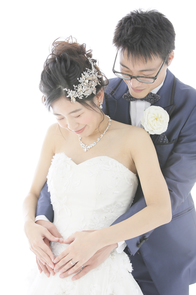 お腹にいる赤ちゃんと3人のショット。