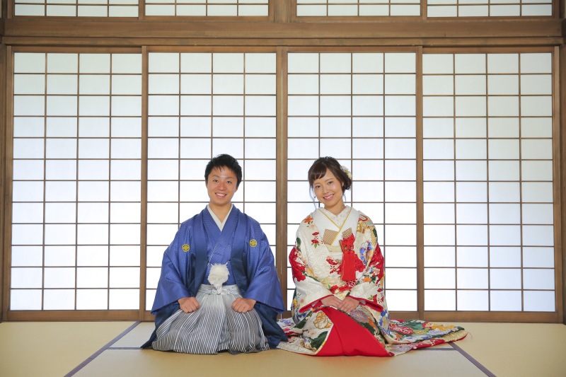 和室での撮影。