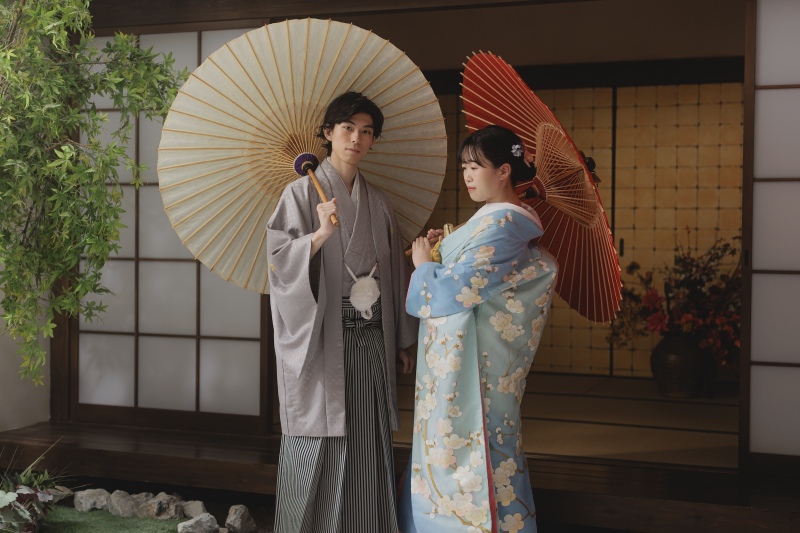 定番の番傘を合わせて
