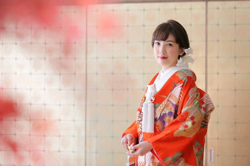 紅葉とご新婦様