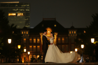 東京駅の夜景。暑い時期にオススメです