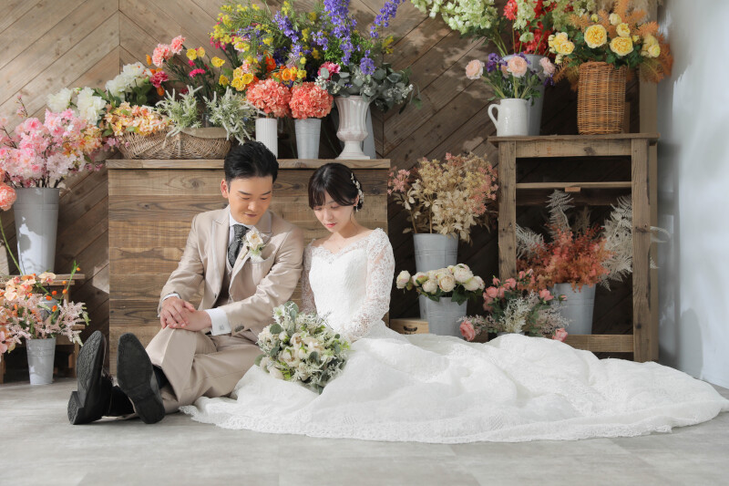 床に座ったショット