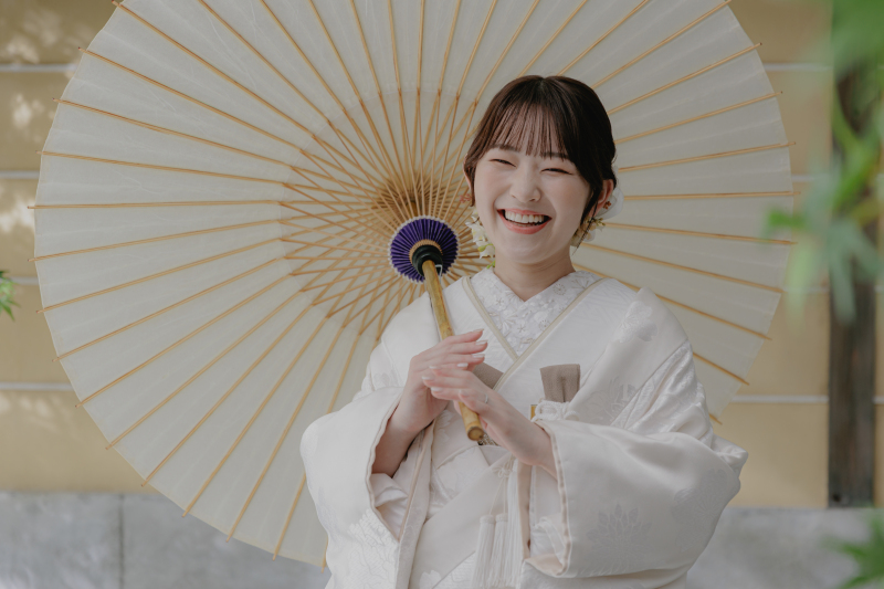 和傘と笑顔
