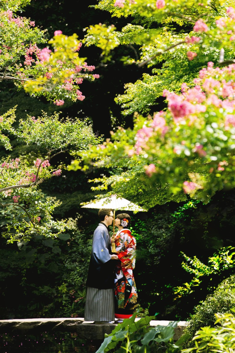 ピンクに囲まれて