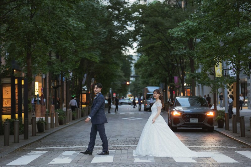 横断歩道でかわいく