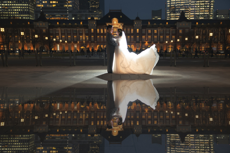 夜景煌めく東京駅ロケーション