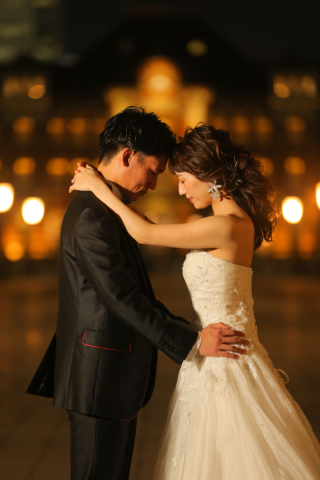 大人気！東京駅・丸の内での夜景。