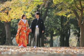 代々木公園で和装撮影