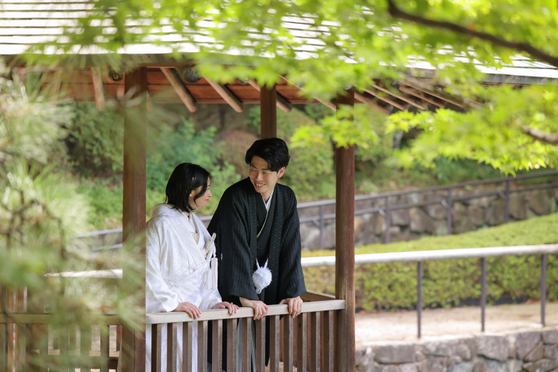 池を眺めながら