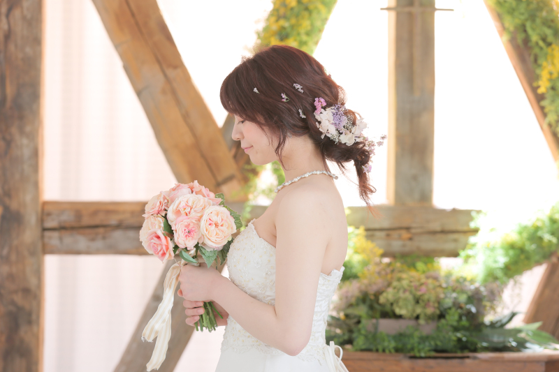 ドライフラワーの髪飾り