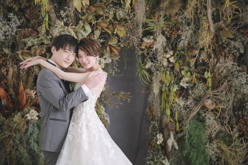 ボタニカル背景で素敵な一枚