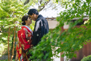 都内の庭園で秋前撮影